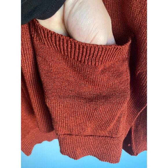 John Patrick Red Cardigan Hand Loomed - Picture 4 of 8